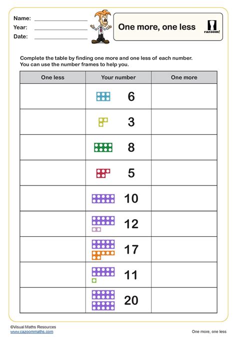 Find one more and one less up to 100 .